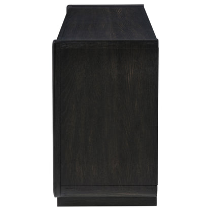 Leandro console table open lower shelf detail