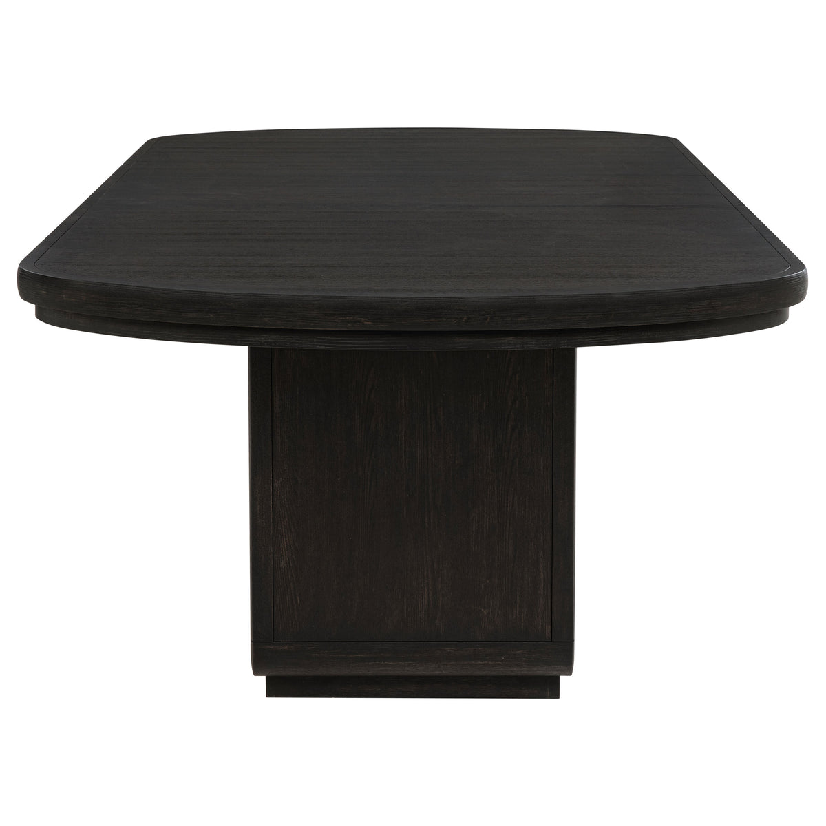 Leandro dining table and upholstered chairs detail view