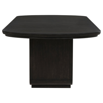Leandro 78-inch burnished black extension dining table