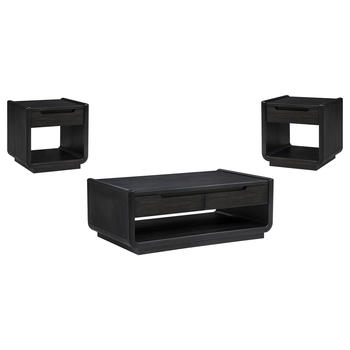Leandro three-piece occasional table set angled view