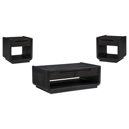 Leandro three-piece occasional table set angled view