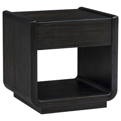 Leandro burnished black ash veneer finish detail