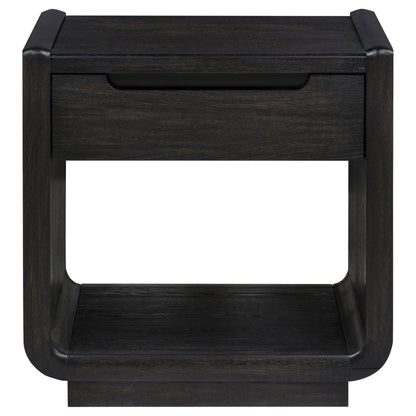 Leandro coffee and end table storage detail