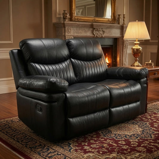 Legand Collection black reclining loveseat