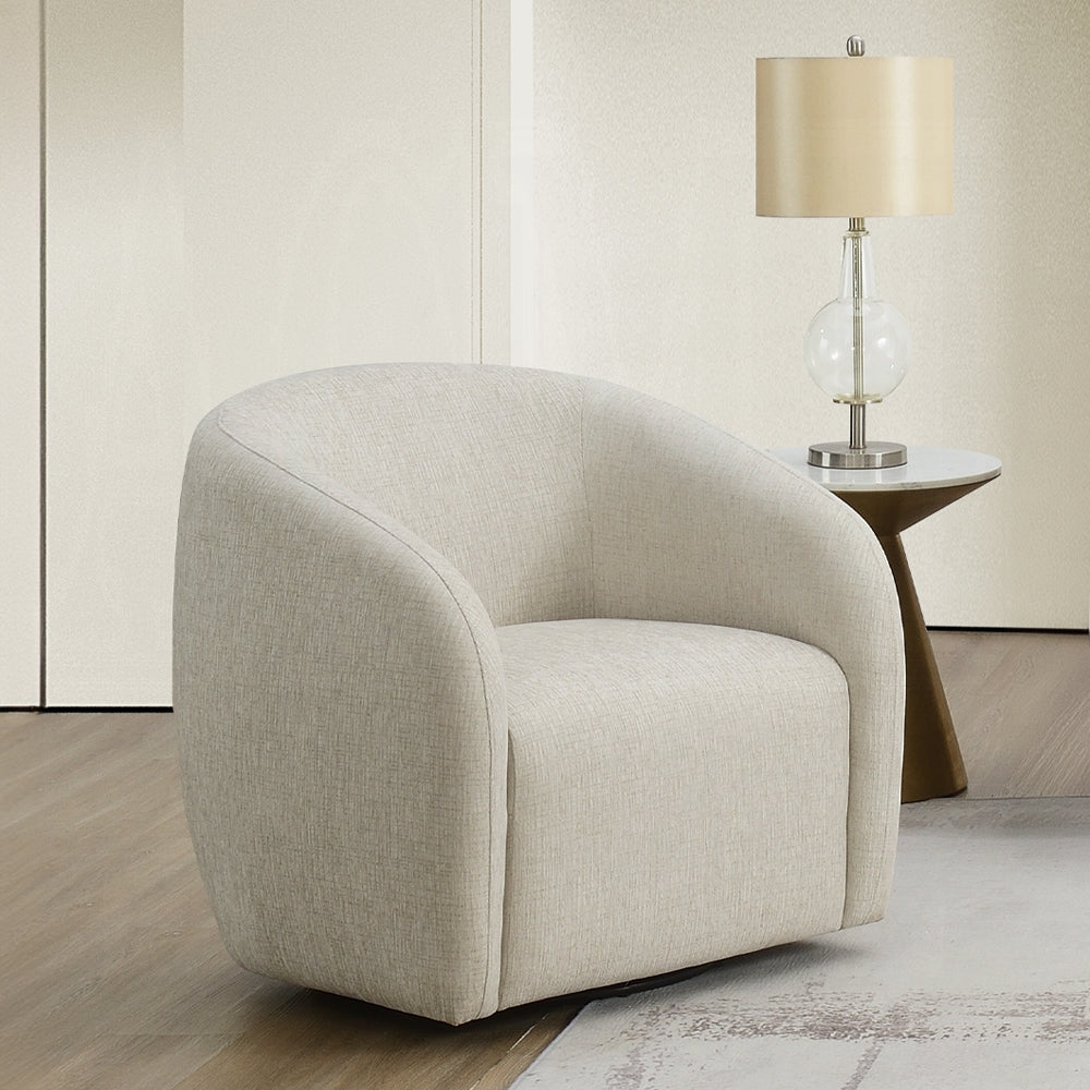 Etienne Swivel Chair in Beige