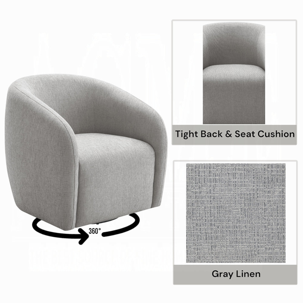 Etienne Swivel Chair feature view in Gray