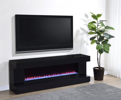 Mallory 71-inch TV stand in black high gloss