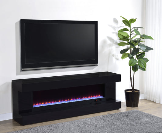 Mallory 71-inch TV stand in black high gloss
