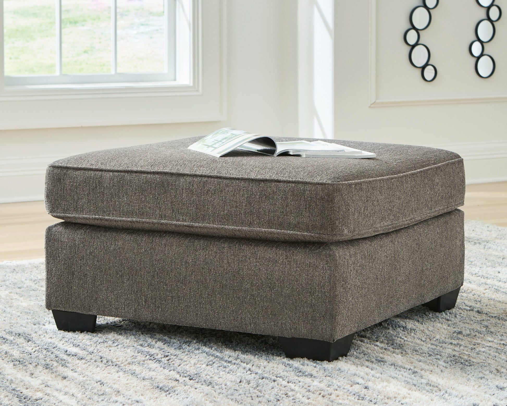 Olten oversized accent ottoman in Graphite