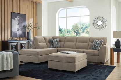 Olten Mocha sectional with left chaise in a living room