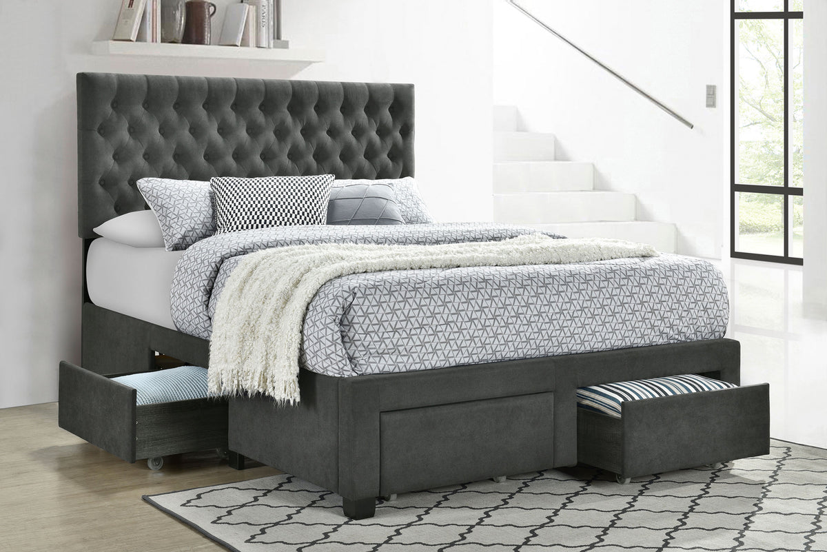 Soledad grey full storage bed alternate view