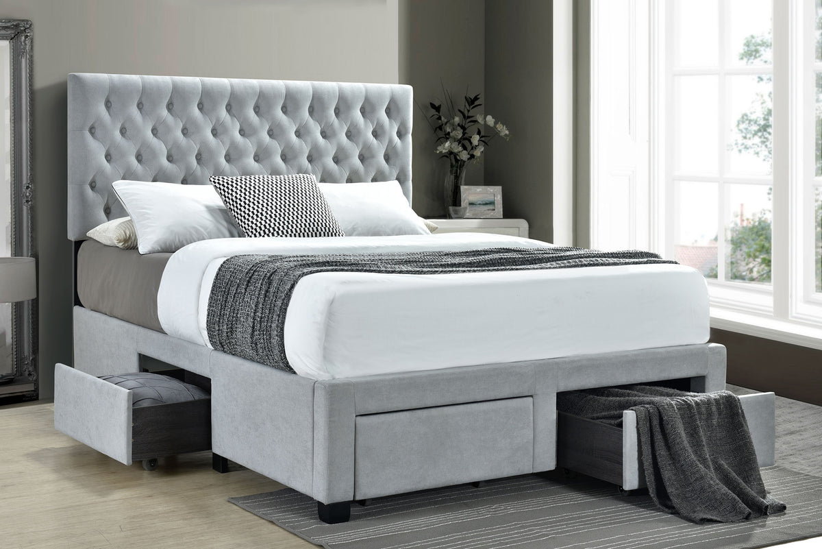 Soledad light grey full storage bed alternate view