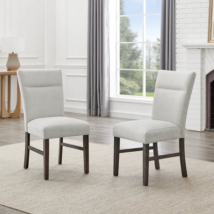 Pair of Sorlen light gray upholstered dining chairs