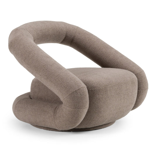 Tony Modern Brown Fabric Swivel Accent Chair