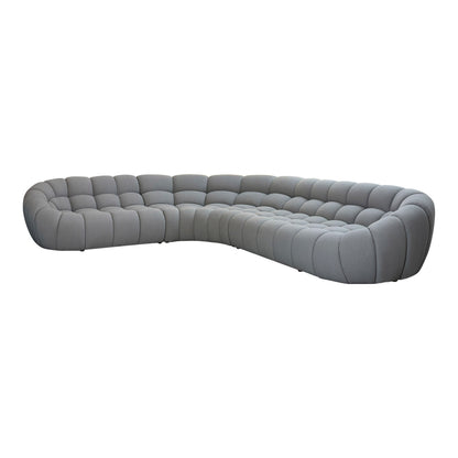 Yolonda Modern Light Grey Curved Sectional Sofa