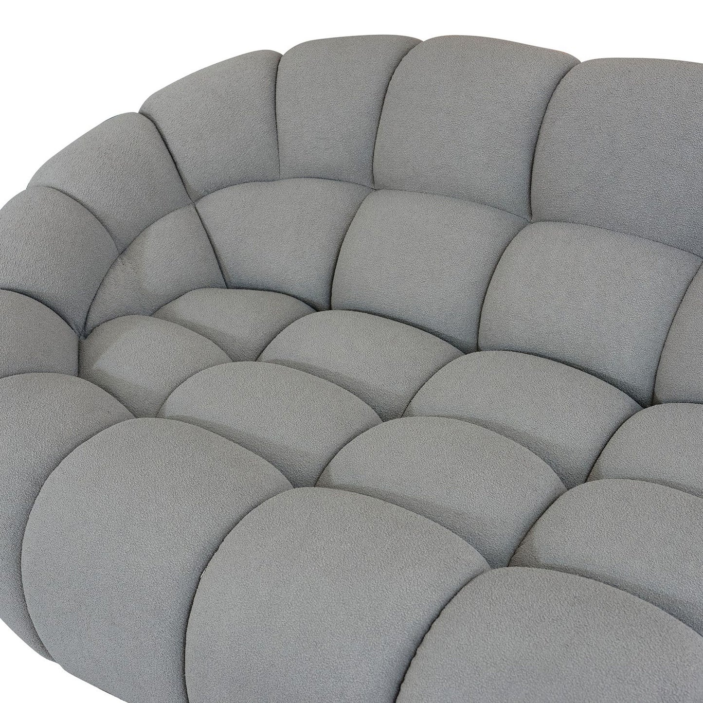 Yolonda Modern Light Grey Curved Sectional Sofa