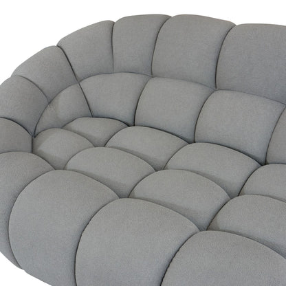 Yolonda Modern Light Grey Curved Sectional Sofa