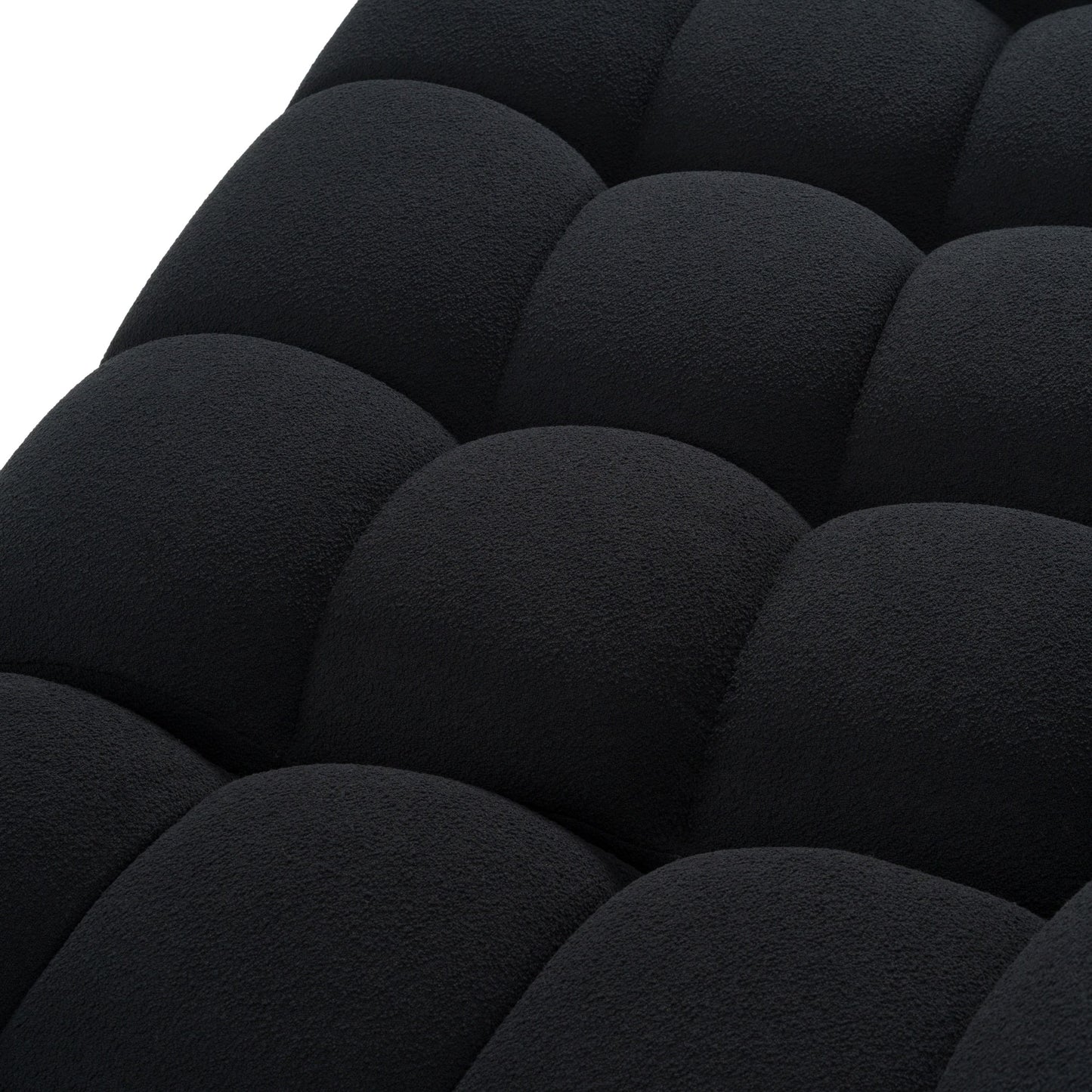 Yolonda Black Fabric Sectional Sofa