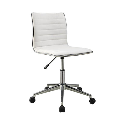 Adjustable Height Office Chair White And Chrome