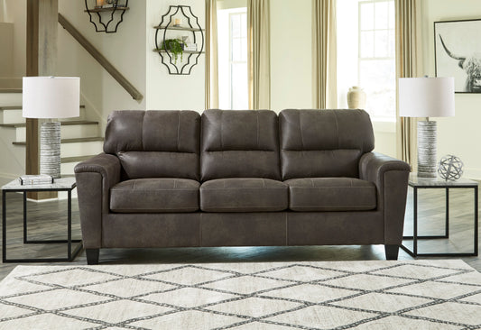 Navi Smoke faux leather sofa