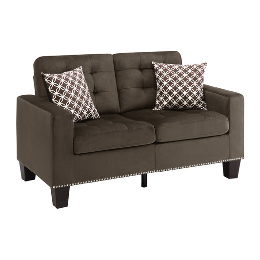 Lantana chocolate fabric loveseat