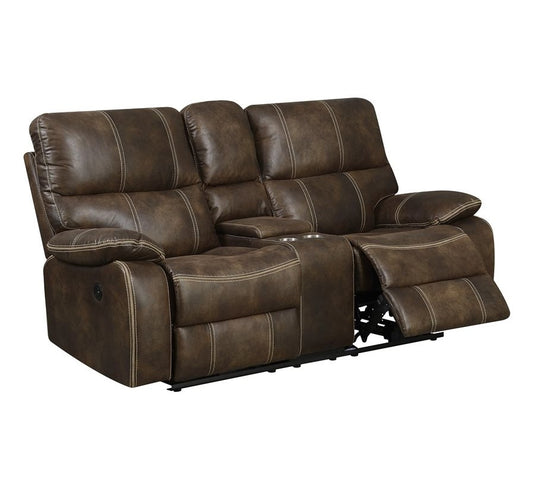 Jessie James reclining loveseat in brown