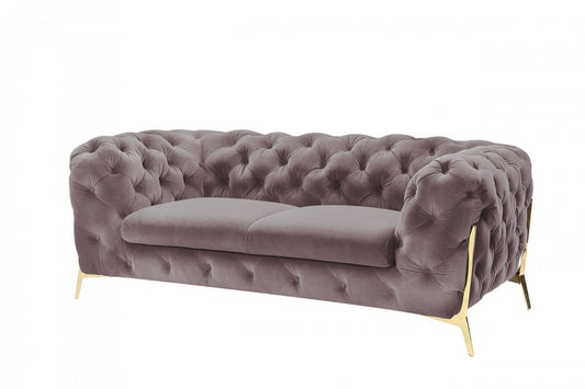Sheila Modern Velvet Loveseat - Silver